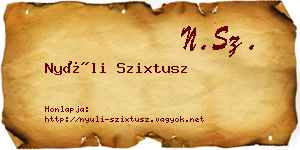 Nyúli Szixtusz névjegykártya